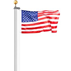 25FT Sectional Flag pole Kit, Heavy Duty Aluminum Alloy in Ground Flag poles for Outside, 3 Display Modes Flagpole with 3x5 American Flag